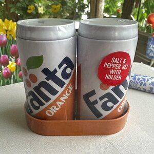 FANTA Orange Soda Can Salt & Pepper Shakers NEW NWT